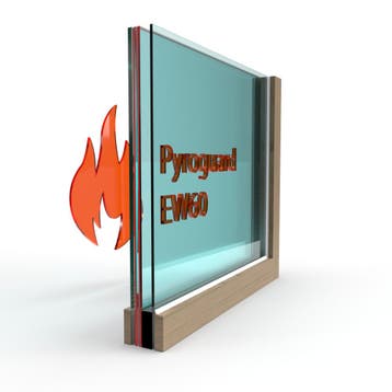 Dubbel glas Pyroguard EW60 (houten constructie) - HR 44.2 mm, Doe-het-zelf en Bouw, Glas en Ramen, Verzenden, Nieuw