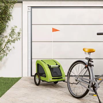 vidaXL Hondenfietstrailer oxford stof en ijzer groen, Verzenden