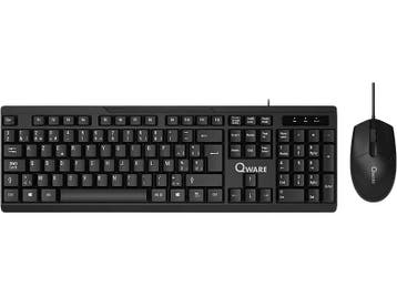 Qware - Draadloos toetsenbord + muis - Azerty - Zwart, Verzenden
