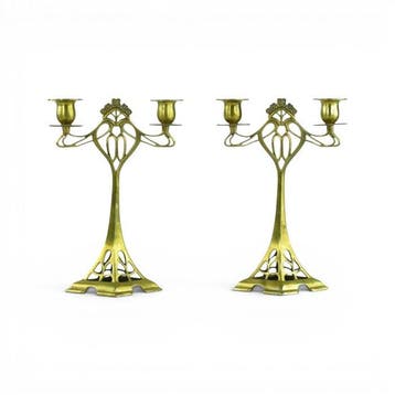 Kandelaar (2) - Brons - Jugendstil-stijlset