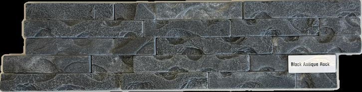 Natuurstenen steenstrips Black Antique Rock - 61x15 cm, Bricolage & Construction, Dalles & Carrelages, Enlèvement