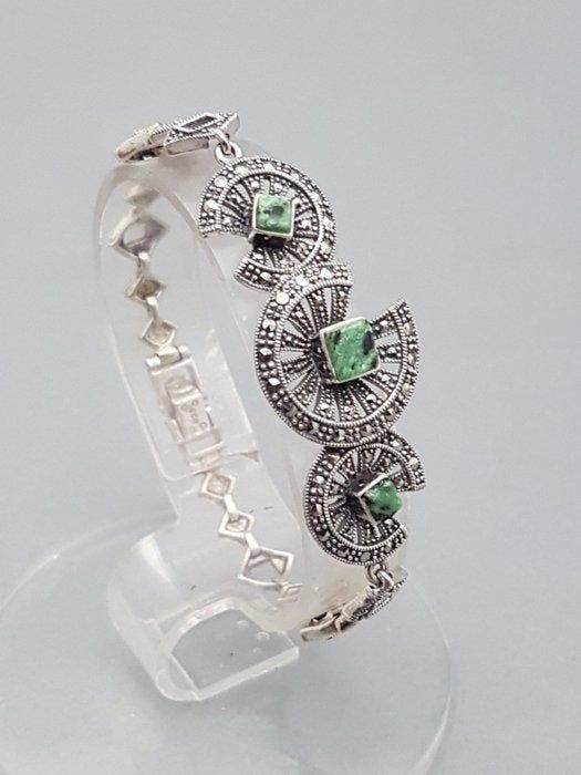 Argent, Art Deco, Zoisiet - Bracelet - + Markasieten., Antiquités & Art, Antiquités | Meubles | Chaises & Canapés