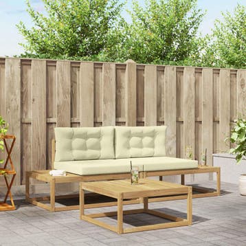vidaXL Buiten bank set Polyester Wit, Verzenden, Nieuw