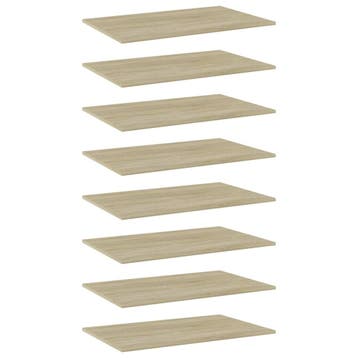 vidaXL Wandschappen 8 st 80x50x1,5 cm bewerkt hout sonoma, Huis en Inrichting, Woonaccessoires | Wandplanken en Boekenplanken