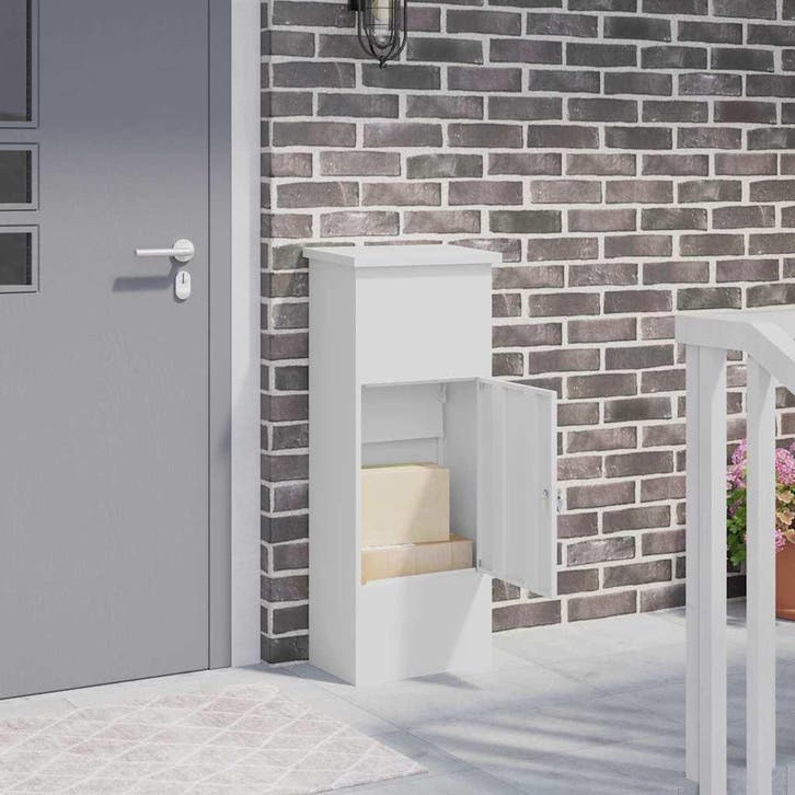 vidaXL Pakket Inwerpkoker met opslag Wit 44,5 x 29 x 110,5, Jardin & Terrasse, Boîtes aux lettres, Envoi