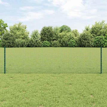 vidaXL gelast draadhek met palen 50 x 0,6 m PVC-Coated Staal, Verzenden, Nieuw