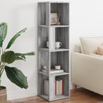 vidaXL Hoekkast 33x33x132 cm bewerkt hout grijs sonoma, Verzenden