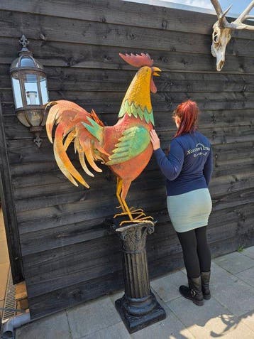 Statue, XXL Rooster - 124 cm - Métal - 2026