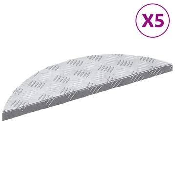 vidaXL Trapmatten 5 st 60 x 18 x 2,5 cm Zilver Aluminium, Doe-het-zelf en Bouw, Verzenden, Nieuw