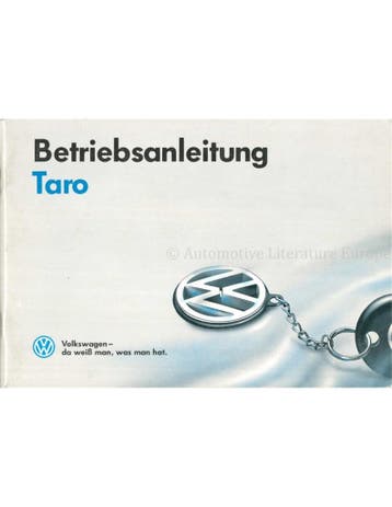 1994 VOLKSWAGEN TARO INSTRUCTIEBOEKJE NEDERLANDS