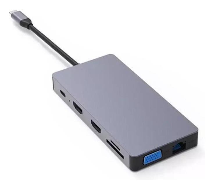 DrPhone MD5 - 12 in 1 Hub - 2x HDMI - 3 schermen - USB-C, Computers en Software, Overige Computers en Software, Nieuw, Verzenden
