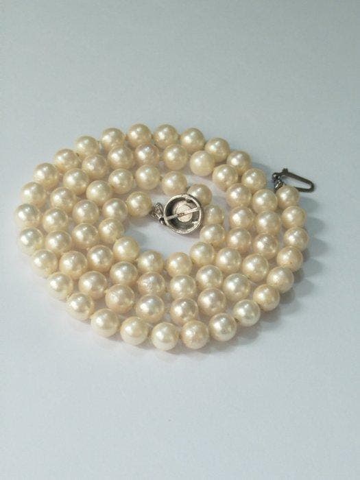 Halsketting - 8 karaat Geel goud, parel Parel - Parel -, Handtassen en Accessoires, Kettingen