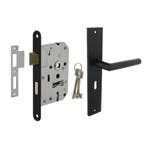 Deurbeslag set geveerd met sleutelslot en deurklink Ferro..., Ophalen of Verzenden, Nieuw, IJzer, Klink of Kruk