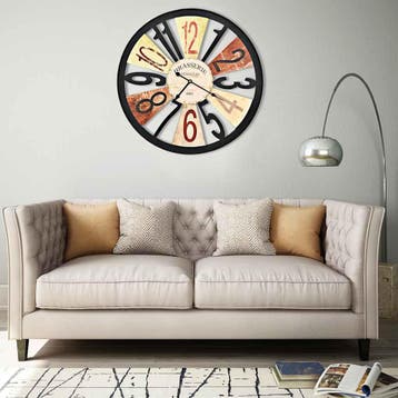 vidaXL Wandklok 60 cm metaal meerkleurig, Huis en Inrichting, Verzenden, Nieuw