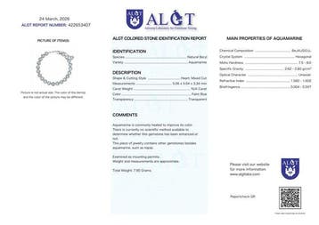 Zonder minimumprijs - Armband Zilver - Aquamarijn -, Nieuw