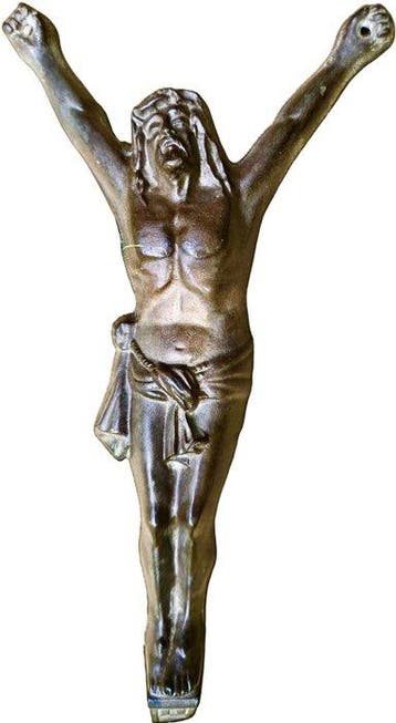 Art déco Crucifix - Bronze - 1920-1930 - Corpus patiné -