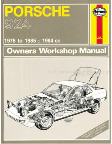 PORSCHE 924, 1976 TO 1985, 1984 CC, OWNERS WORKSHOP MANUAL, Boeken, Nieuw