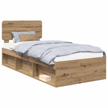 vidaXL Bedframe Ambachtelijk Eiken 100 x 200 cm Massief, Verzenden