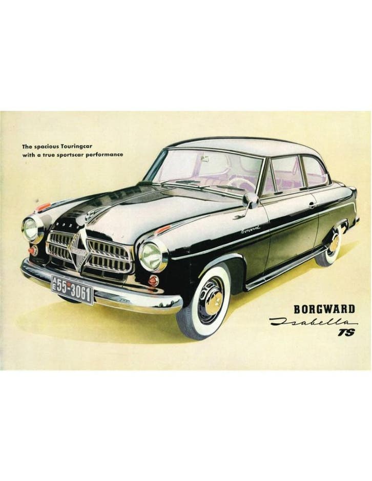 1956 BORGWARD ISABELLA TS LEAFLET ENGELS, Livres, Autos | Brochures & Magazines