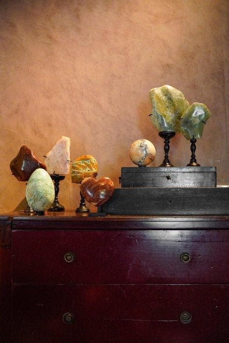 GEEN RESERVEPRIJS - C - Prachtig paar groene smithsoniet, Antiek en Kunst, Kunst | Designobjecten