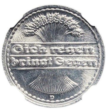 Duitsland, Weimar Republiek 50 Pfennig 1922 - NGC MS65