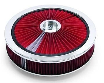 Luchtfilter 14 inch edelbrock high flow rood, Ophalen of Verzenden