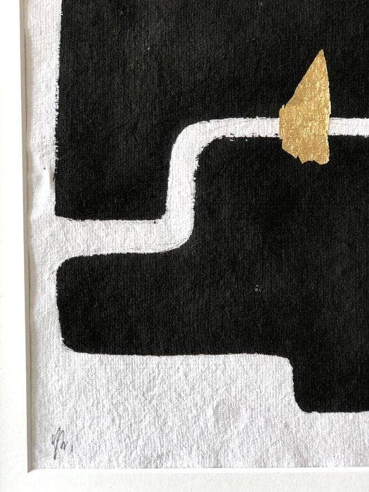 Valérie Bernier - ENCRE & OR - Nicole N°16 - 30x24, Antiek en Kunst, Kunst | Schilderijen | Modern