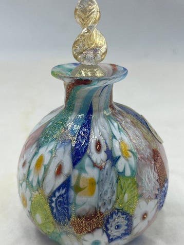 Livio Campanella - Vaas - Muranoglas - Fles met 24k gouden