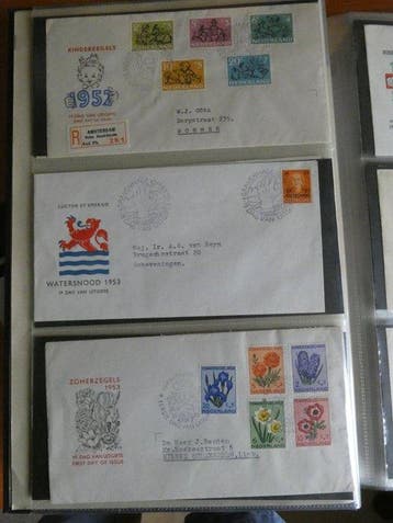 Nederland 1952/1969 - Collectie FDCs in DAVO-album - NVPH e, Gestempeld