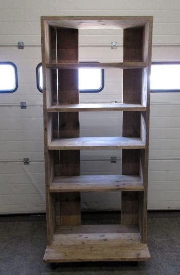 Houten Display, steigerhout, B85 x D38 x H200cm