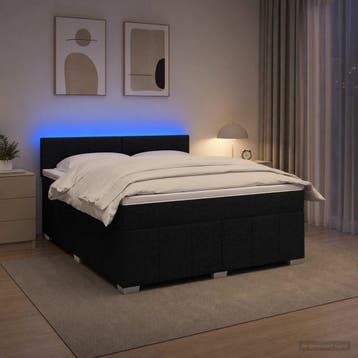 vidaXL Boxspringbed met matras met hoofdeinde Zwart 160 x, Verzenden, Nieuw
