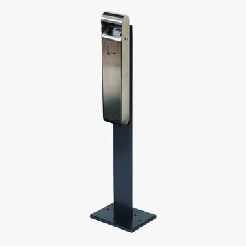 Wand-Asbak + Paal | Extra Smal | RVS/Grijs | 3L |, Verzenden