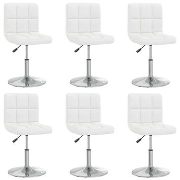 vidaXL Eetkamerstoelen 6 st kunstleer wit, Huis en Inrichting, Stoelen, Verzenden, Nieuw