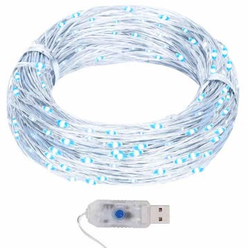 vidaXL Lichtsnoer met 400 microLEDs koudwit 8 functies 40 m, Verzenden, Nieuw
