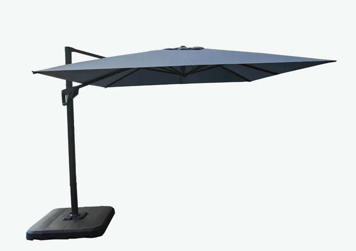 Zweefparasol Small Roma 3x3m + voet - antraciet (Parasols), Tuin en Terras, Parasols, Zweefparasol, Nieuw, Ophalen of Verzenden