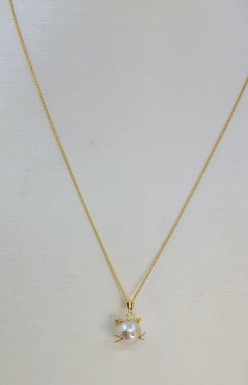Collier avec pendentif - 18 carats Or jaune Perle - Perle