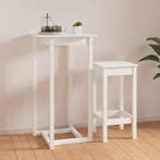 vidaXL Bartafel 60x60x110 cm massief grenenhout wit, Verzenden, Nieuw
