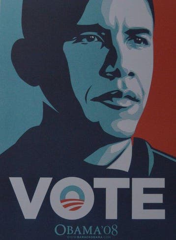 Shepard Fairey (OBEY) - Shepard Fairey - Obama, Vote 08 -, Antiek en Kunst