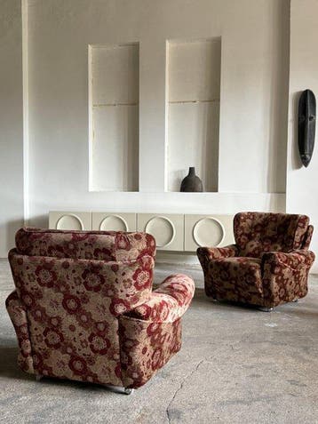 Fauteuil (2) - Jacquardstof - Bloemenpatroon