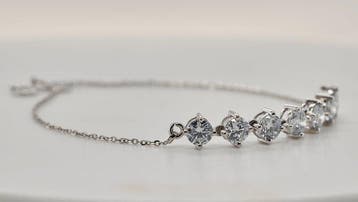 Zonder minimumprijs - Armband - 14 karaat Witgoud - 2.35ct., Handtassen en Accessoires, Nieuw