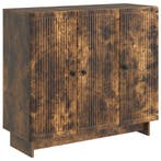 vidaXL Dressoir Gerookt eiken 89 x 34,5 x 80 cm Bewerkt hout, Verzenden, Nieuw