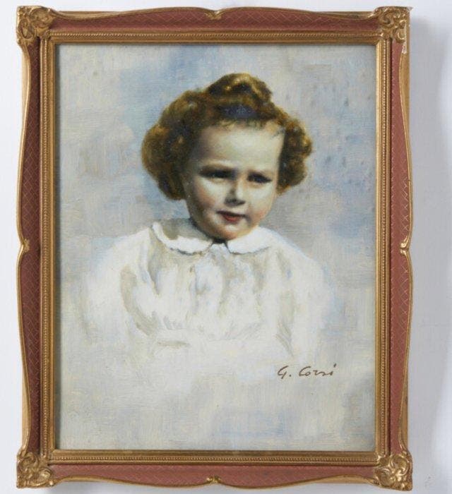 Giacinto Corsi (1829-1909) - Ritratto di bimba - NO RESERVE, Antiquités & Art, Art | Peinture | Classique