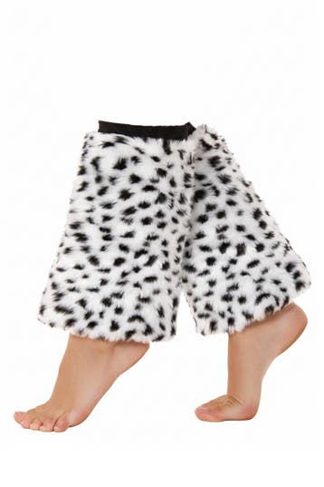 KIMU® Beenwarmers Dalmatier Bont Wit Zwart Nepbont Faux Fur, Ophalen of Verzenden, Nieuw