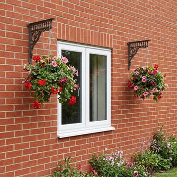 vidaXL Wandplankbeugels 2 st Antiek Bruin 27.5 x 23 x 4 cm, Verzenden