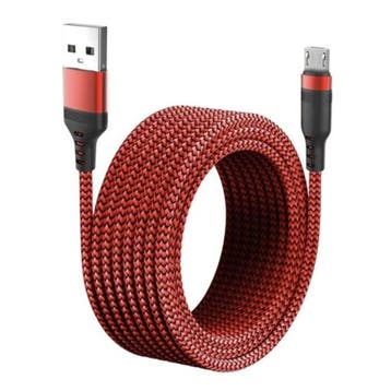 Extra Lange 5M Micro-USB Oplaadkabel Datakabel Gevlochten, Télécoms, Téléphonie mobile | Chargeurs pour téléphone, Verzenden