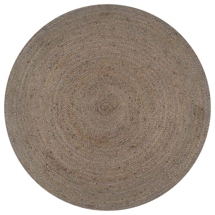 vidaXL Vloerkleed handgemaakt rond 150 cm jute grijs, Maison & Meubles, Ameublement | Tapis & Moquettes, Envoi
