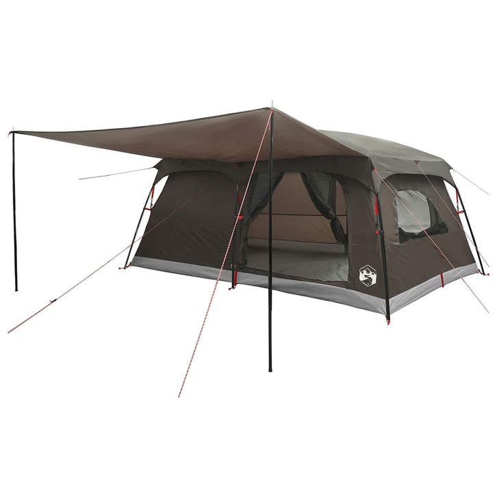 vidaXL Familietent Bruin Grijs 500 x 400 x 230 cm Polyester, Caravanes & Camping, Tentes, Envoi