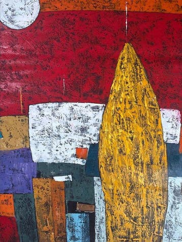 Hoang A (1984) - Cité de la Lune Rouge 120 120 cm
