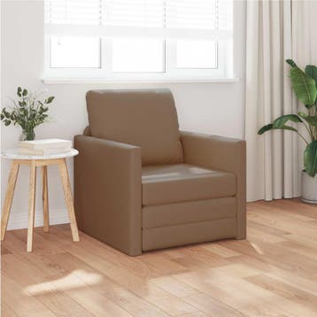 vidaXL Slaapbank / zetel 60cm Cappuccino Kunstleer, Verzenden, Nieuw