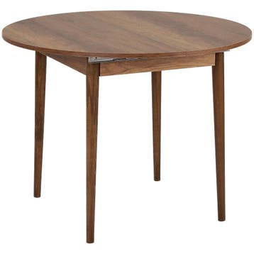 Evila Extendable Dining Table, Barok Walnut, 100 X 100 Cm, Huis en Inrichting, 100 tot 150 cm, Verzenden, Nieuw, Scandinavisch